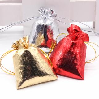 10pcs-pack Gold and silver red cloth bag drawstring bag Christmas Gift_1